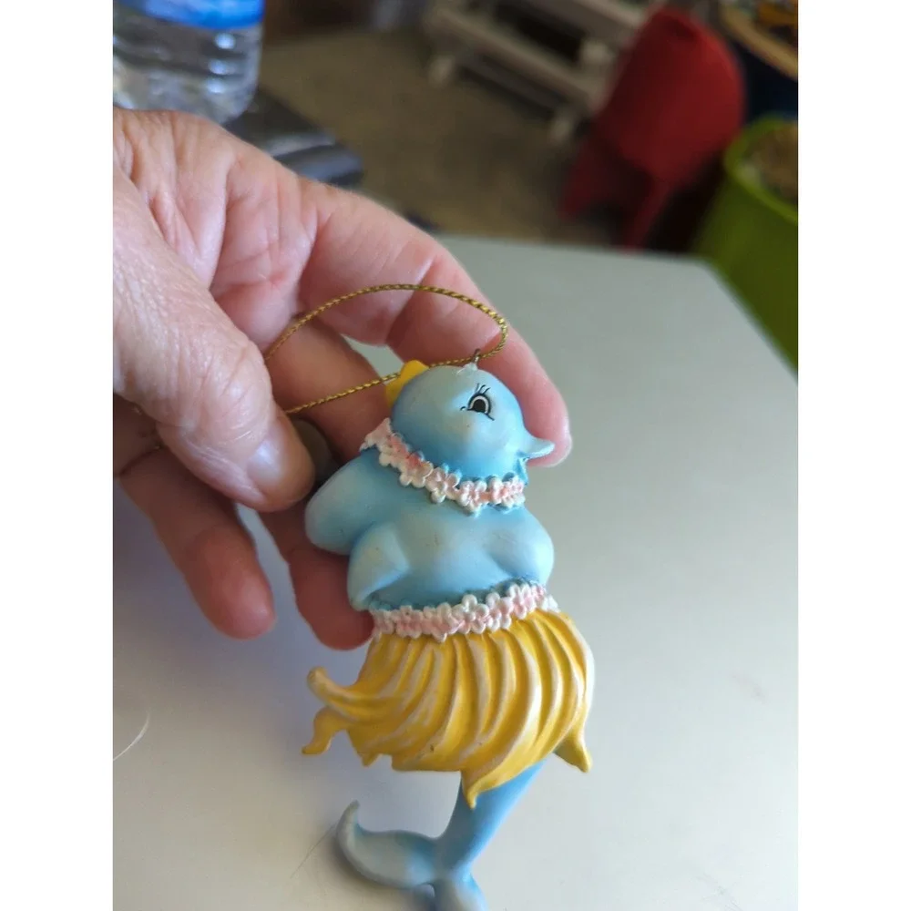 Dolphin Christmas Ornament - Doing the Hula & Playing the Ukulele Tropical